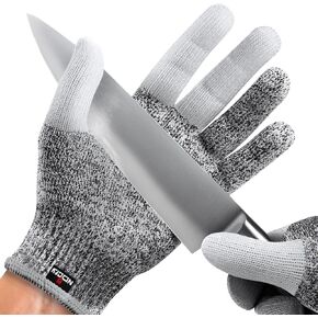 NoCry Premium Cut Resistant Gloves Food Grade — 100% Food Safe — Level 5 Meat Cutting Glove for Chefs & Butchers — Perfect Mandoline Glove or Oyster Shucking Gloves with Superior Comfort & Dexterity in Kuwait