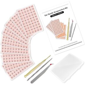 1080Pcs Ear Seeds Acupuncture Kit, Auricular Sticker Kit with Ears Seed, Acupressure Ear Chart, Acupuncture Pen, Tweezers in Kuwait
