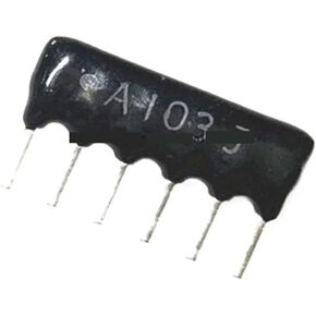 50PCS A06-103 SIP-6 10K Ohm 6 DIP exclusion Network Resistor array 5pin 6pin 7pin 8pin 9pin A09-103 1K 2.2K 4.7K 10K 47K 100K(9PIN 2.2K) in Kuwait