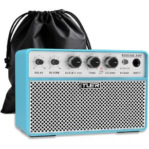 يوير مضخم جيتار صوتي صغير 10 وات صوتي وجيتار أمبير مع تأخير رقمي/تأثير ترددي محمول جيتار أمبير بلوتوث مكبر صوت سماعة رأس جاك/OTG للتسجيل والتمرين والسفر مع حقيبة حمل in Kuwait