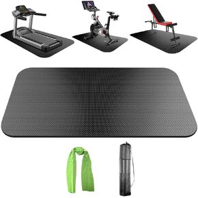 Bike Mat,Treadmill Mat,Compatible for Elliptical,Exercise Bikes, Stationary Cycles,Spin Bike,Under Exercise Bike Trainer Pad for Indoor Stationary Gym Fitness Equipment Hardwood Floor Protector in Kuwait