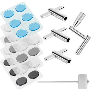 Drum Accessories Set: 30PCS Drum Dampeners Gels + Bass Drum Beater + Drum Keys + Cymbal Replacement Accessories Include Cymbal Felts, Cymbal Sleeves, Wing Nuts, Washers in Kuwait