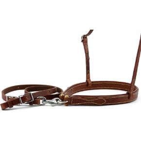 Leather Horse Noseband,Round Nose Caveson with Adjustable Tie Down Strap in Kuwait