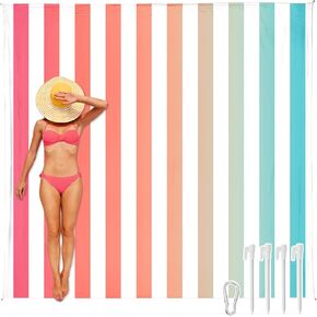 بطانية الشاطئ مقاومة للماء كبيرة الحجم، مقاس 10 × 9 بوصة، حصيرة شاطئ كبيرة جدًا خالية من الرمال ومقاومة للماء من أجل 2-9 بالغين، بطانية شاطئ خفيفة الوزن وسريعة الجفاف للتخييم في الهواء الطلق والسفر مع 6 أوتاد in Kuwait