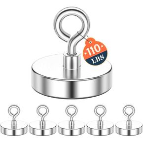 FINDMAG Magnetic Hooks, N52 Grade Magnets Heavy Duty with Hook, Sheep Eye Magnetic Hooks for Cruise, Locker Accessories, Office, School (28 lbs, Pack of 30) in Kuwait