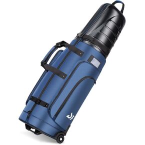 Golf Travel Bag for Airlines, ABS Hard Shell Top, 1680D Oxford Cloth, 4 Side Pockets, Two 4 Inch Wheels, Lockable Zippers, Foldable Club Travel Case in Saudi Arabia