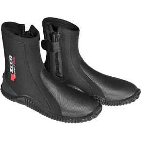 Skyone أحذية الغوص للرجال والنساء، أحذية طويلة من النيوبرين بطول 5 مم، أحذية غوص مع نعل مطاطي مضاد للانزلاق وسحاب، أحذية ركوب الأمواج دافئة للإبحار والغطس وركوب الأمواج in Kuwait