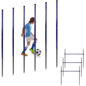 Agility Poles, 6 Pack 4.9FT Metal Soccer Training Poles Adjustable Agility Hurdles Training Equipment in Kuwait