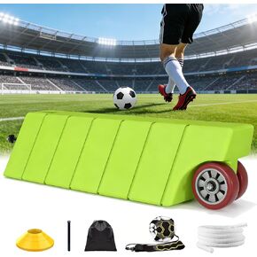 Northdeer Soccer Rebound Board, 46 X 11.7 Inch Portable Soccer Training Equipment, Dual-Surface Rebounder with Adjustable Angle, Equipped with Water Pipe, Ball Trainer and Six Disc Cones in Kuwait