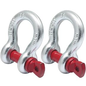 3/8" 2 Pcs Heavy Duty Shackle, Galvanized Clevis Shackle Screw Pin, 1 Ton Heavy Shackle for Tow Strap/Winch/Traction Steel Wire/Vehicle Recovery in Kuwait