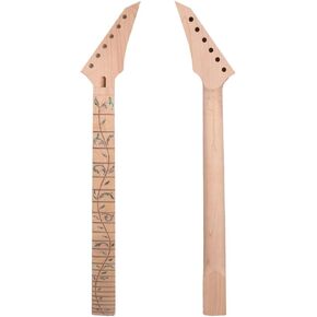 Electric Guitar Neck 24 fret 25.5 inch Maple Wood Fretboard Guitar Neck Floyd Rose Locking Nut DIY Shark Fin Inlay Replacement (bolt on heel) (fashion,Geometric) in Kuwait