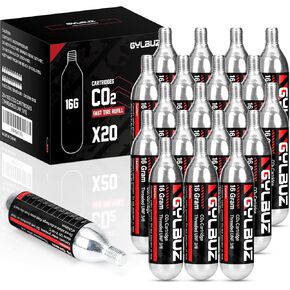 Threaded CO2 Cartridges 16g - for All CO2 Bike Tire Inflators with Threaded Connection, Great Refill for Mountain or Road Bicycle Tires,6/12/20 Count Available in Kuwait