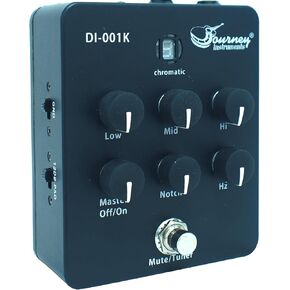 Journey Instruments DI-001K Acoustic DI Preamp - قابل للشحن، تحكم محمول في النغمة مع مخرجات مزدوجة وموالف مدمج in Kuwait