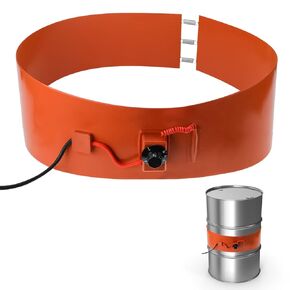 NORJIN 55-Gallon Metal Drum Heater, 10 * 68.5 inch Drum Heater Barrel Band, 1200 Watt 120 Volt Insulated Band Heater Pail Heater with Temperature Adjustment in Kuwait