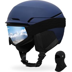 Ski Helmet with Goggles Mask Set,DXH-811 Snowboard Helmet for Adults-with 10 Vents, PC Shell and EPS Foam, Snow Helmets for Men Women Youth in Kuwait