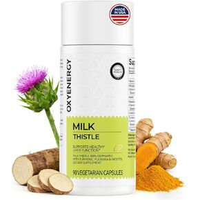 مكمل إزالة السموم وإصلاح الكبد من أوكسي إنرجي مع 80% من شوك الحليب والكركم والإينوسيتول والبوريريا، يدعم صحة الكبد، غير معدل وراثيًا، خالي من الغلوتين، 90 كبسولة نباتية، صنع في الولايات المتحدة الأمريكية in Kuwait