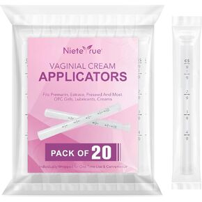 أدوات تطبيق مهبلية للاستعمال مرة واحدة - تم تحديثها بعلامات الجرعة، مغلفة بشكل فردي من أجل النظافة، تناسب معظم مواد التشحيم والكريمات والمواد الهلامية، وأساسيات العناية الأنثوية (20 عبوة) in Kuwait