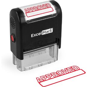 ExcelMark Approved Self Inking Rubber Stamp - Red Ink in Kuwait