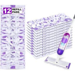 Power Mop Pads Refills Disposable for PowerMop 12 Pack- EXEGO Wet Dry Pads Power Mop Wood Refills - Multi-Surface Wood Floor Pads Household Replacement Mop Pads for Floor Cleaning in Kuwait