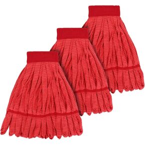Heavy Duty Commercial Mop Head Replacement Microfiber Tube Mop Heads for Floor Cleaning: 3 Packs Looped End Wet Mop Head Refill for Home Commercial Industrial Use (Blue) in Kuwait