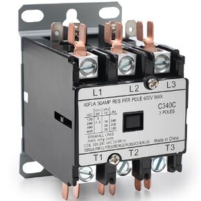 Upgraded 3 Pole 40 Amp Contactor 240V Coil C340C Contactor Compatible with Packard GE Fasco Gemline, C340C 3 Pole 40 Amp 208/240 Volt Contactor Replace TMX340C2 3m40c 453AD3BBB GDP4032 in Kuwait
