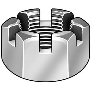 3/4"-16 Grade 2 Zinc Plated Low Carbon Steel Round Slotted Castle Nut, 20 pk. in Saudi Arabia