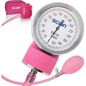 SCIAN Manual Blood Pressure Cuff - Aneroid Sphygmomanometer with European Cuff 8.7-16.5" and D-Ring, Come with Carrying Bag for Nurse Doctor Senior Adult, Pink in Kuwait