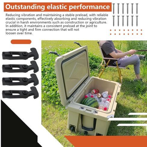 Heavy Duty T-Handle Latches 4-Pack, 4.33" x 1.85" Black Rubber Draw Latches for Coolers, Equipment Enclosures and Marine Applications in Kuwait