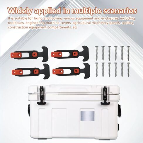 T-Handle Draw Latches 110x46mm, 4-Pack with Screws for Toolbox & Cooler, Rubber Replacement Latches for Boat Hatch & Machinery in Kuwait