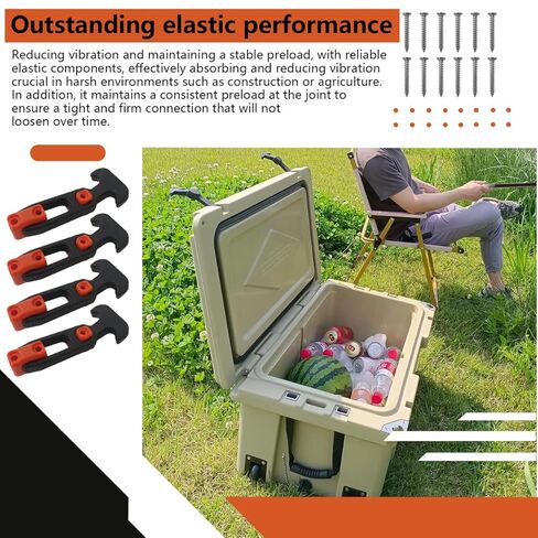 T-Handle Draw Latches 110x46mm, 4-Pack with Screws for Toolbox & Cooler, Rubber Replacement Latches for Boat Hatch & Machinery in Kuwait