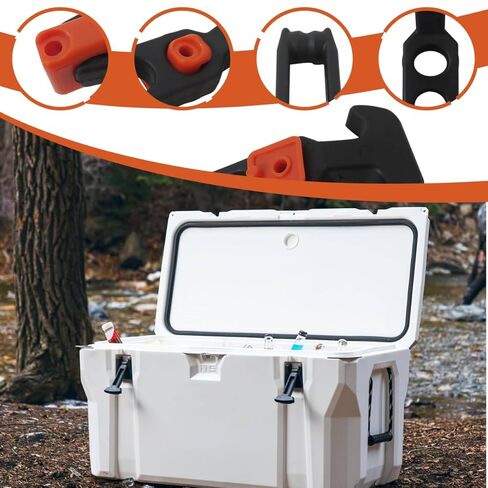 T-Handle Draw Latches 110x46mm, 4-Pack with Screws for Toolbox & Cooler, Rubber Replacement Latches for Boat Hatch & Machinery in Kuwait