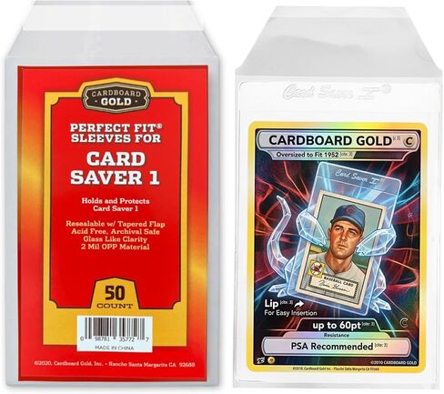 Card Saver 1 Siver - 50 Count Count Alevelive Perfect Fit Suges for Card Saver 1 Semi Rided Product - Acid Archival Safe - وضوح يشبه الزجاج - حماية من الخدوش/الأوساخ in Saudi Arabia