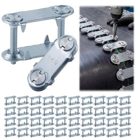 Zonon 100 Sets Bolt Solid Steel Plate Fasteners Pre-Assembled Bottom Plates Bolt Solid 2.7 x 0.8 x 1.7 Conveyor Belt Repair Kit for Industrial Conveyors, Mining, Quarry, Cement, Agriculture in Saudi Arabia