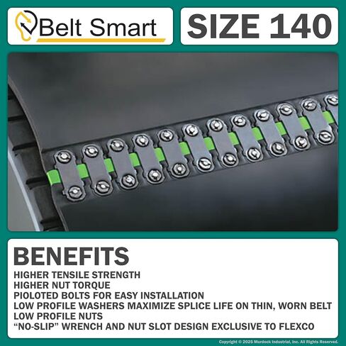 Genuine Flexco 140C Quick-Fit Conveyor Belt Fasteners | #20012 | Steel | Bucket of 100 | 3/16" to 7/16" | Includes Bonus Belt Smart Belt Repair Gauge – Durable & Reliable Fastening Solution in Kuwait