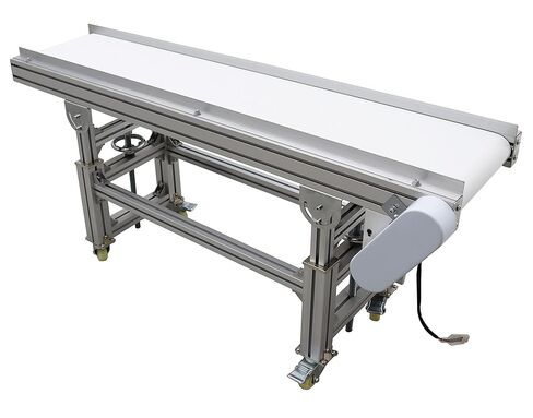 TECHTONGDA Flat Belt Conveyor Systems for Industrial Transport Aluminum Frame Conveyor Length 59inch Belt Width 11.8inch PVC Belt in Kuwait