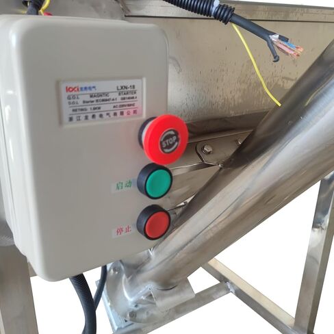 TECHTONGDA Stainless Steel Screw Conveyor Screw Powder Auger Feeding Machine with Vibrating Hopper 4.5" Inclined Conveyor Auger Feeder 110V 1100W in Kuwait