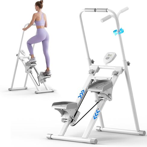 Foldable Stair Stepper for Home, Adjustable Stair Climber with 4 Heights & 3 Angles, Compact Folding Vertical Stair Master for Exercise at Home for Full-Body Workout in Saudi Arabia