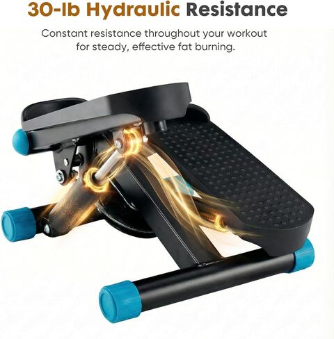 جهاز ستاير ستيبر مع أشرطة مقاومة للتمارين المنزلية، جهاز ستيبر صغير للياقة البدنية في الأماكن المغلقة، جهاز ستيبر محمول في صالة الألعاب الرياضية المنزلية لتمرين الجسم بالكامل، سعة 300 رطل in Kuwait