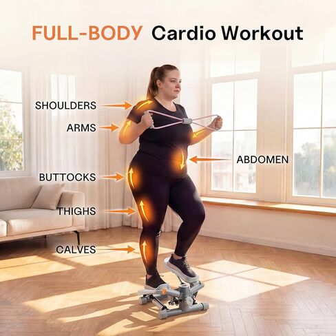 ستيبرز للتمرين، ستاير ستيبر تويست ميني ستيبر مع أشرطة مقاومة، معدات القلب المحمولة بسعة وزن 330 رطل لتشكيل الجسم in Kuwait