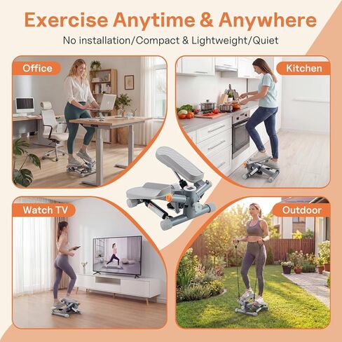 ستيبرز للتمرين، ستاير ستيبر تويست ميني ستيبر مع أشرطة مقاومة، معدات القلب المحمولة بسعة وزن 330 رطل لتشكيل الجسم in Kuwait