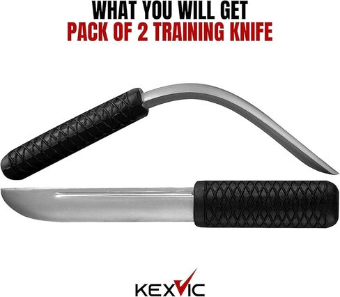 مجموعة سكاكين مطاطية مزيفة مكونة من قطعتين - سلاح تدريب فنون قتالية احترافية للدفاع عن النفس in Kuwait