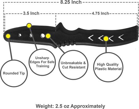 Plastic Training Knife Open Folder Style Combat Self Defense Practice Fixed Blade Martial Arts Weapon 8.25'' in Kuwait