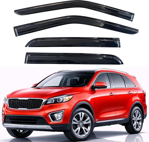 واقي نافذة KPY متوافق مع Kia Sorento 2011-2015، 4 قطع من عاكسات فتحات التهوية الجانبية للنافذة الواقية من المطر بنمط Mugen، 2011 2012 2013 2014 2015 in Kuwait