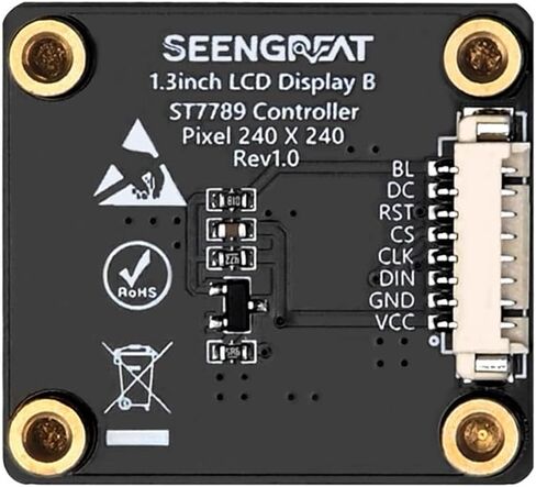 قبعة LCD مقاس 1.3 بوصة مع وحدة تحكم ST7789، وحدة عرض واجهة SPI بدقة 240 × 240 لـ Raspberry Pi/Arduino، ورموز Python/C التجريبية، ودعم النص والصورة in Saudi Arabia