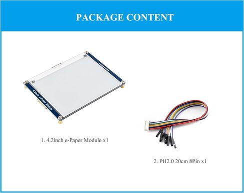 شاشة حبر إلكتروني لوحدة الورق الإلكتروني مقاس 4.2 بوصة متوافقة مع Raspberry Pi 5/4B/3B+/Zero/Zero W/Zero 2W/Pico/Pico W/Pico 2/Pico 2W، 400x300 بكسل، واجهة SPI باللون الأسود/الأبيض، تدعم التحديث الجزئي in Saudi Arabia