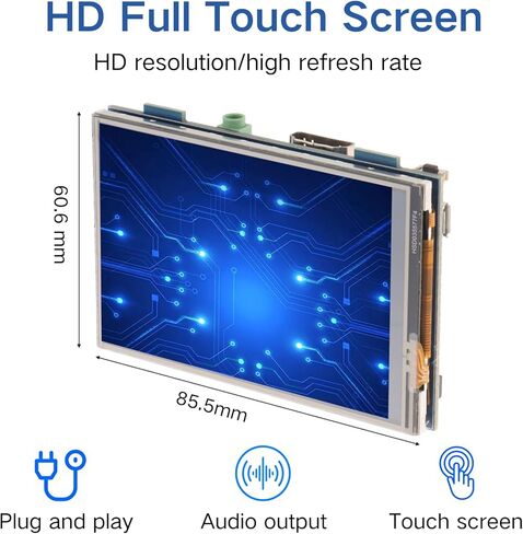 3.5 inch HDMI TFT LCD Module Screen Display for Raspberry Pi 4, Display Module USB Touch Screen, Real HD 1920x1080 LCD Display with Touch Pen, Compatible with Raspberri 4/3/4B/3B+/3B Model B MPI3508 in Saudi Arabia
