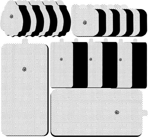 TENS Unit Electrode Pads Combination Set Multiple Sizes Reusable Electrode Patches for Multiple Pain Relief Compatible with TENS EMS Devices Using 3.5mm Button Lead Wires in Kuwait