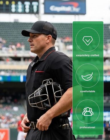 قبعة Pro Umpire للجنسين فليكس فيت 4 غرز البيسبول الرسمية البيسبول الأسود قبعة الحكم مجموعة الحكام in Kuwait