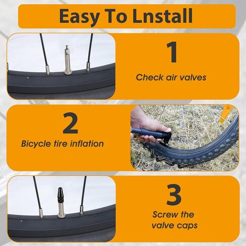Abeillo Black Presta Valve Cap, 8 Pack Aluminum Anodized Bike Valve Stem Caps Bicycle Tire Air Dust Stem Covers - Used On Presta/French Valves Bike Tire Caps for MTB Road Racing Bicycle(Rocket Style) in Saudi Arabia