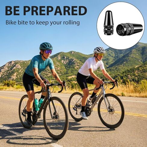 Abeillo Black Presta Valve Cap, 8 Pack Aluminum Anodized Bike Valve Stem Caps Bicycle Tire Air Dust Stem Covers - Used On Presta/French Valves Bike Tire Caps for MTB Road Racing Bicycle(Rocket Style) in Saudi Arabia
